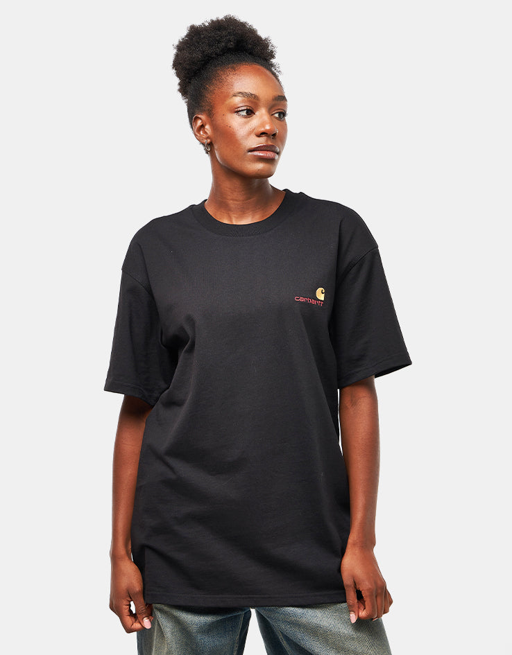 C WIP S/S American Script T-Shirt - Black