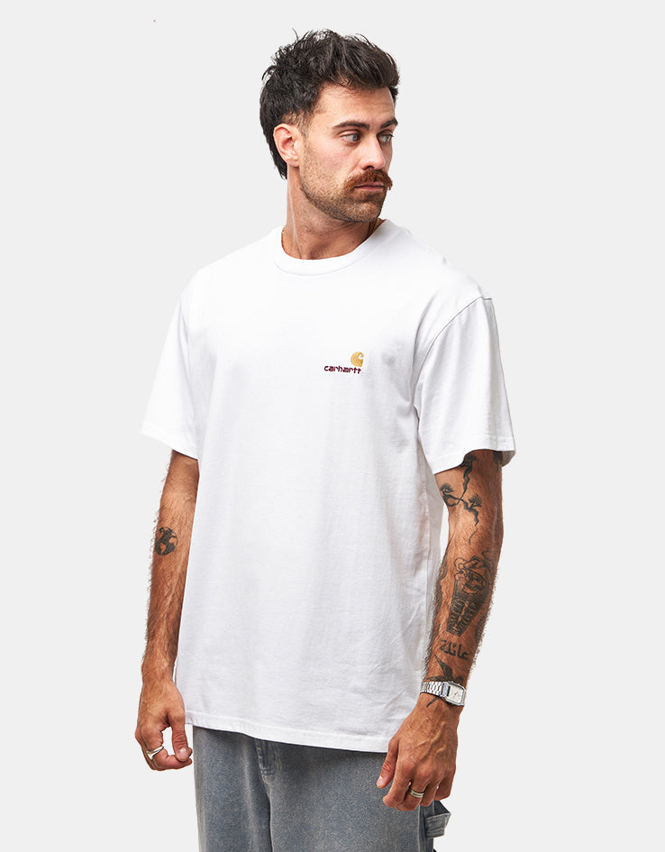 C WIP S/S American Script T-Shirt - White