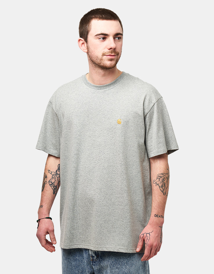 C WIP S/S Chase T-Shirt - Grey Heather/Gold