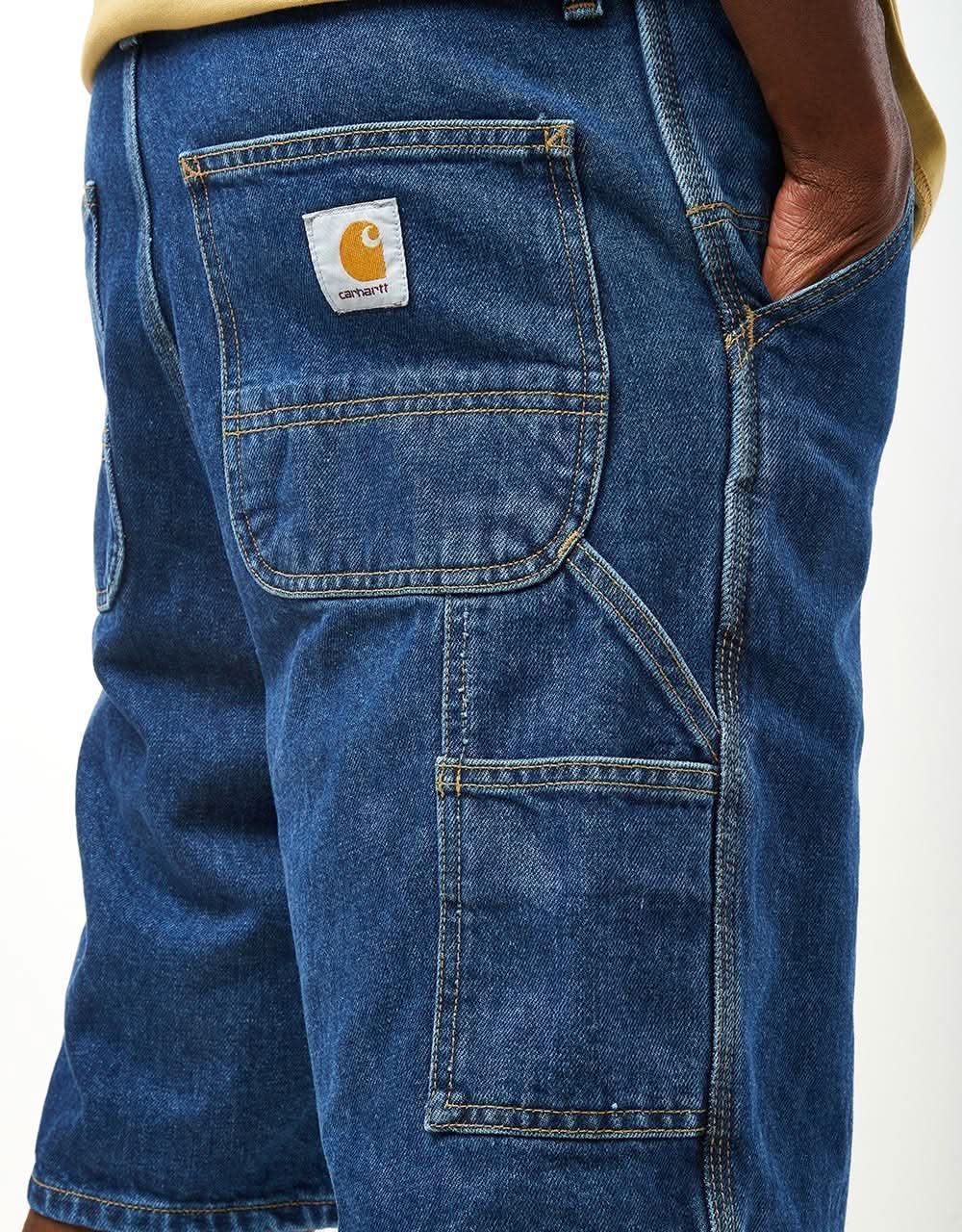 C WIP Single Knee Shorts - Blue (Stone Washed)