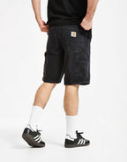C WIP Single Knee Shorts - Black (Stone Washed)