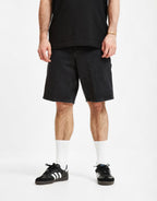 C WIP Single Knee Shorts - Black (Stone Washed)