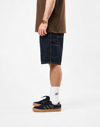 C WIP Single Knee Shorts - Blue (Rinsed)