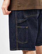 C WIP Single Knee Shorts - Blue (Rinsed)