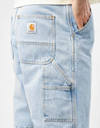 C WIP Single Knee Shorts - Blue (Heavy Stone Bleached)