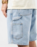 C WIP Single Knee Shorts - Blue (Heavy Stone Bleached)