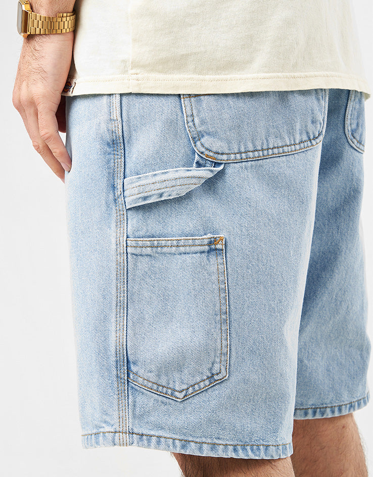 C WIP Single Knee Shorts - Blue (Heavy Stone Bleached)