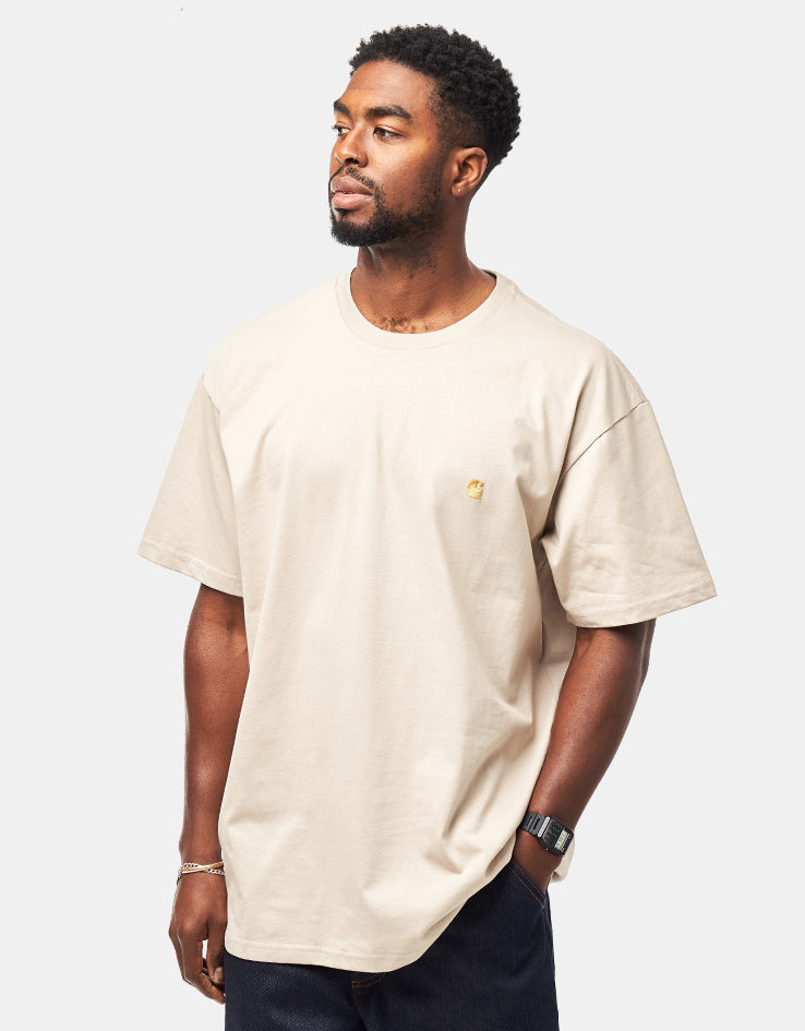 C WIP S/S Chase T-Shirt - Fleur De Sel/Gold