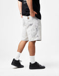 C WIP Single Knee Canvas Shorts - Black (Chalk Wash)