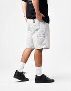 C WIP Single Knee Canvas Shorts - Black (Chalk Wash)