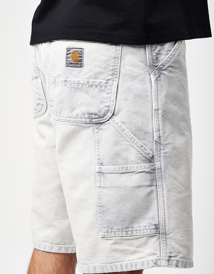 C WIP Single Knee Canvas Shorts - Black (Chalk Wash)