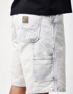 C WIP Single Knee Canvas Shorts - Black (Chalk Wash)