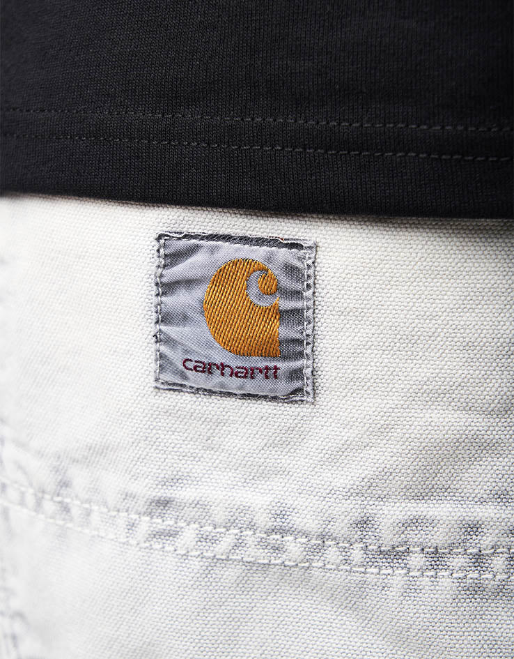C WIP Single Knee Canvas Shorts - Black (Chalk Wash)