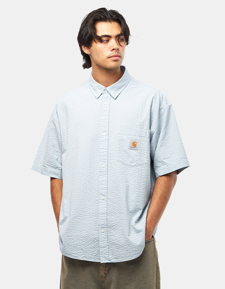 C WIP Toland S/S Shirt - Toland Stripe/Blue Fog
