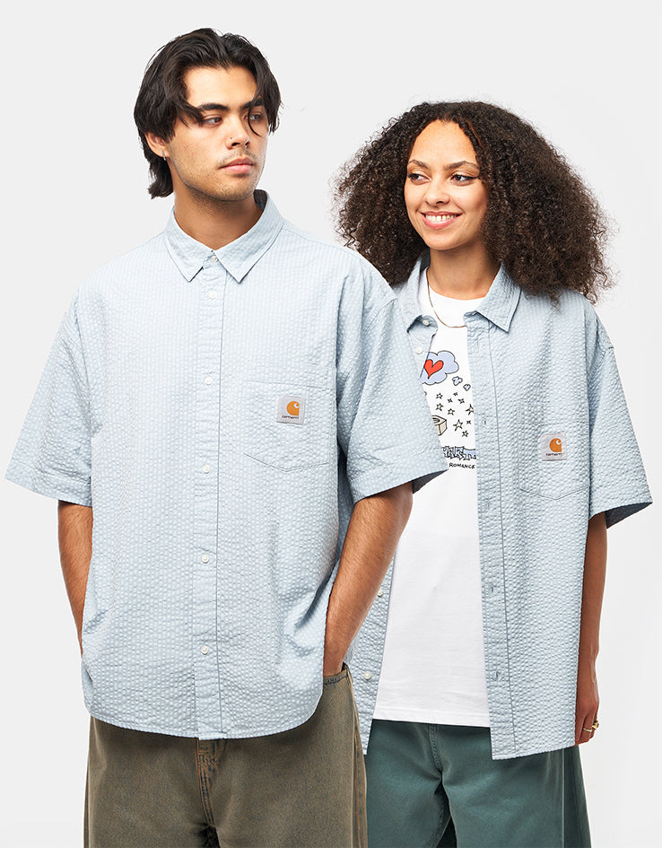 C WIP Toland S/S Shirt - Toland Stripe/Blue Fog
