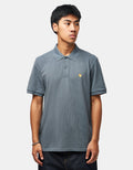 C WIP S/S Chase Pique Polo - Cozy Blue/Gold
