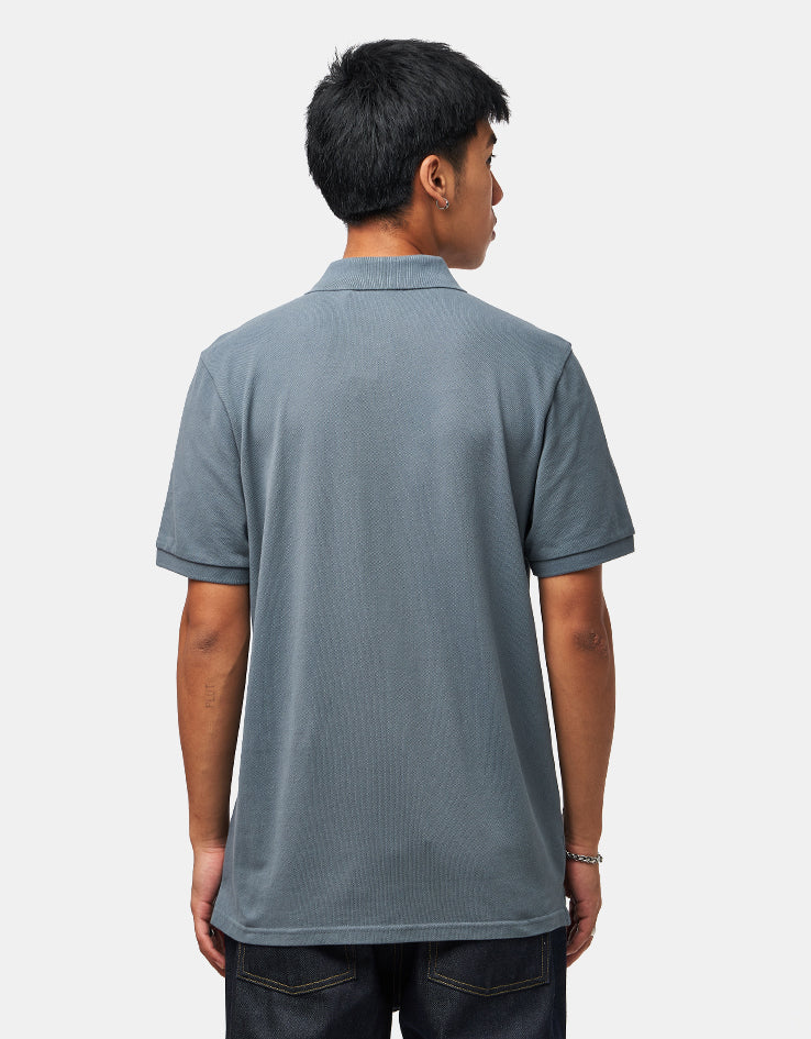 C WIP S/S Chase Pique Polo - Cozy Blue/Gold
