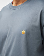 C WIP S/S Chase T-Shirt - Cozy Blue/Gold
