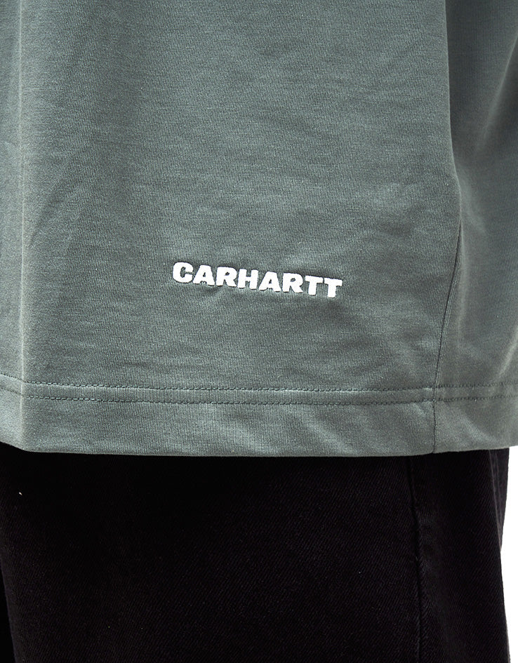 C WIP S/S Link Script T-Shirt - Velvet Green/White