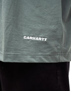 C WIP S/S Link Script T-Shirt - Velvet Green/White