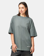 C WIP S/S Link Script T-Shirt - Velvet Green/White