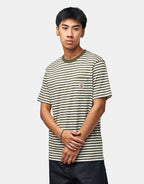 C WIP S/S Ezra Pocket T-Shirt - Ezra Stripe/Leaf/Wax