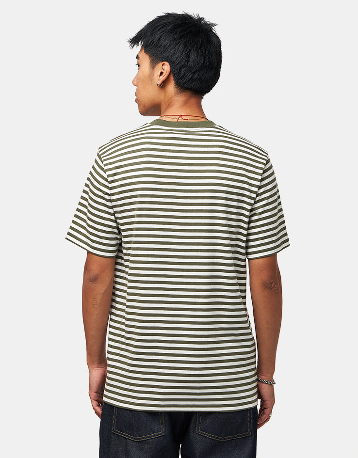C WIP S/S Ezra Pocket T-Shirt - Ezra Stripe/Leaf/Wax