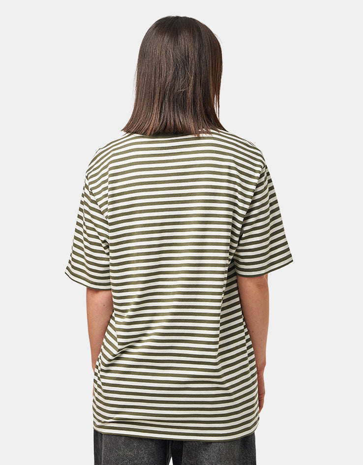 C WIP S/S Ezra Pocket T-Shirt - Ezra Stripe/Leaf/Wax