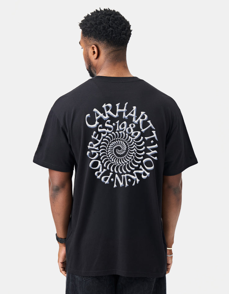 C WIP S/S Spirals T-Shirt - Black