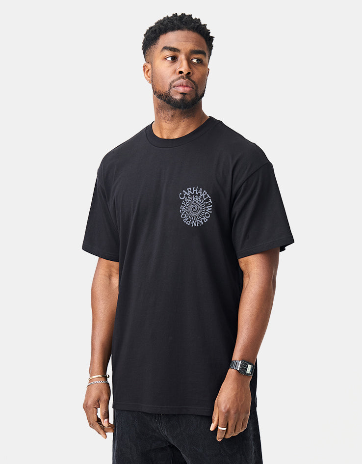 C WIP S/S Spirals T-Shirt - Black