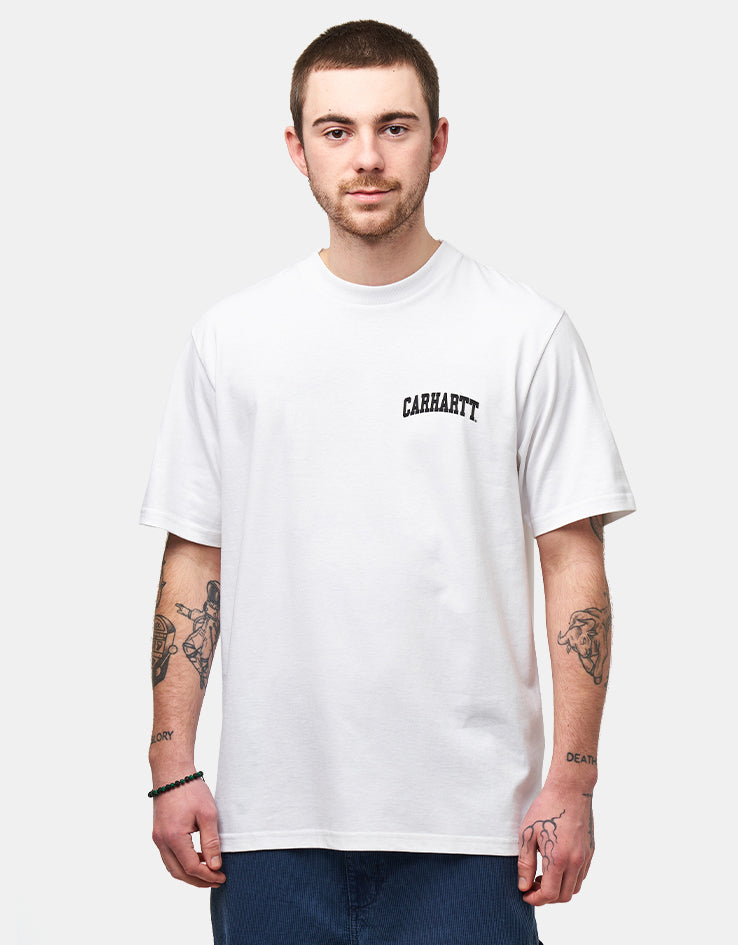 C WIP S/S University Script T-Shirt - White/Black
