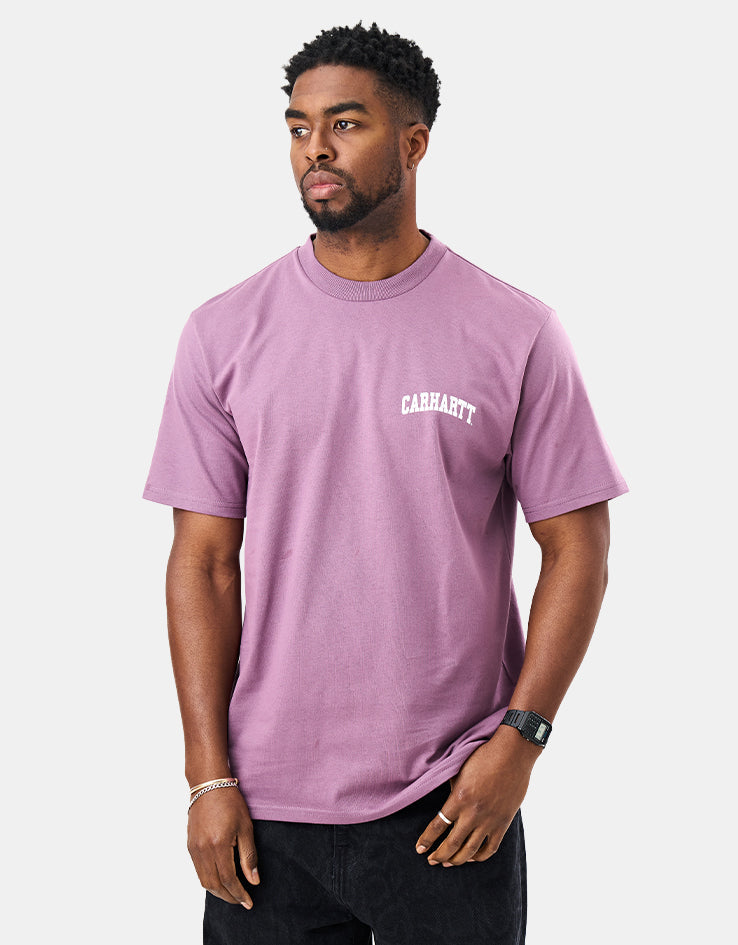 C WIP S/S University Script T-Shirt - Phlox/White