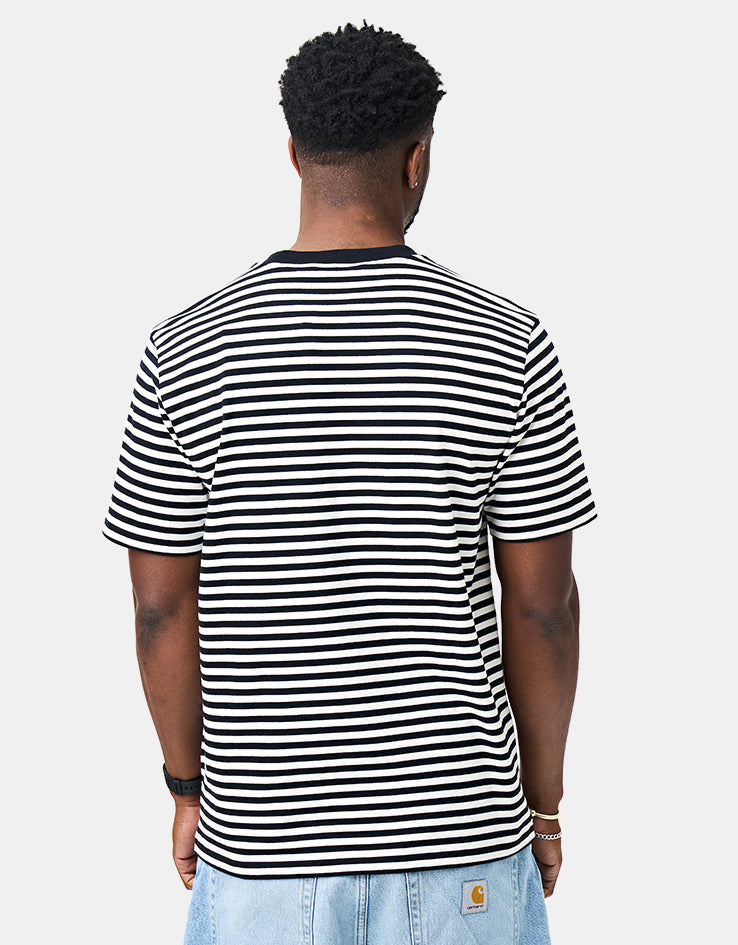 C WIP S/S Ezra Pocket T-Shirt - Ezra Stripe/Black/Wax