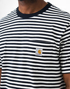 C WIP S/S Ezra Pocket T-Shirt - Ezra Stripe/Black/Wax