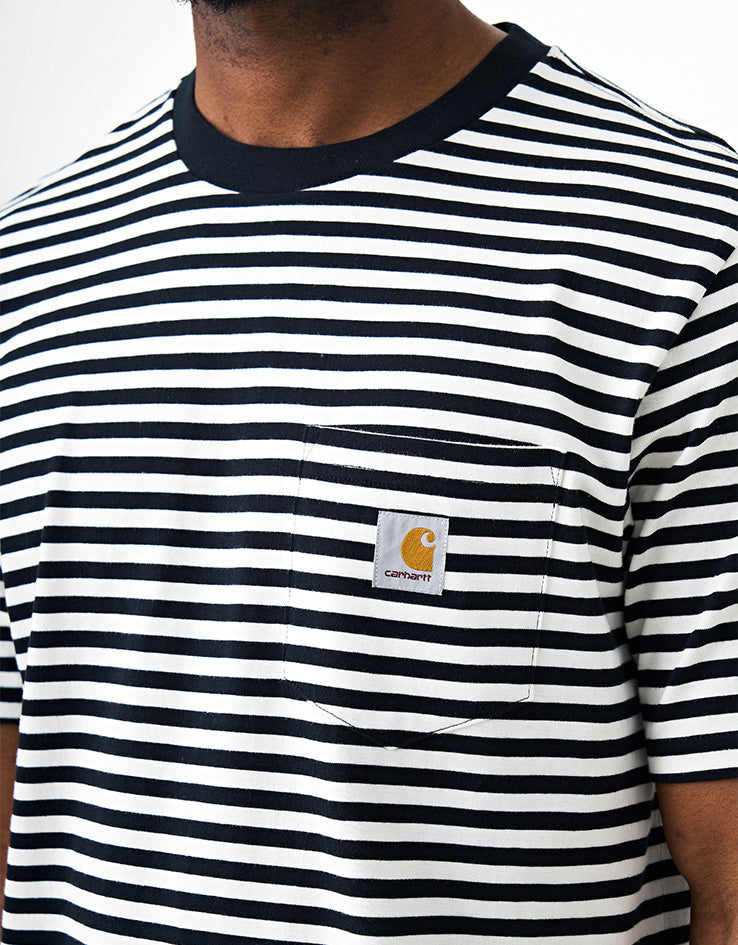 C WIP S/S Ezra Pocket T-Shirt - Ezra Stripe/Black/Wax