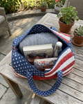 Handmade quilted usa tote bag