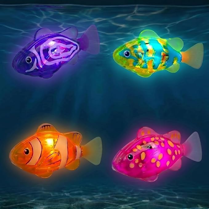 4Pcs Magic Glowing Swimming Fish with Lights