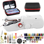 Handheld Sewing Machine with Black Storage Case and 109-Piece Sewing Kit