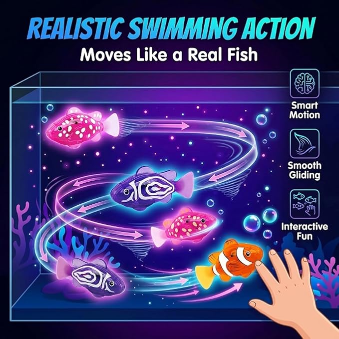 4Pcs Magic Glowing Swimming Fish with Lights