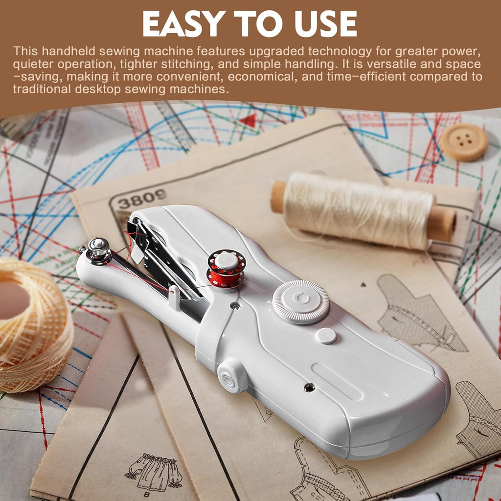 Handheld Sewing Machine with Black Storage Case and 109-Piece Sewing Kit