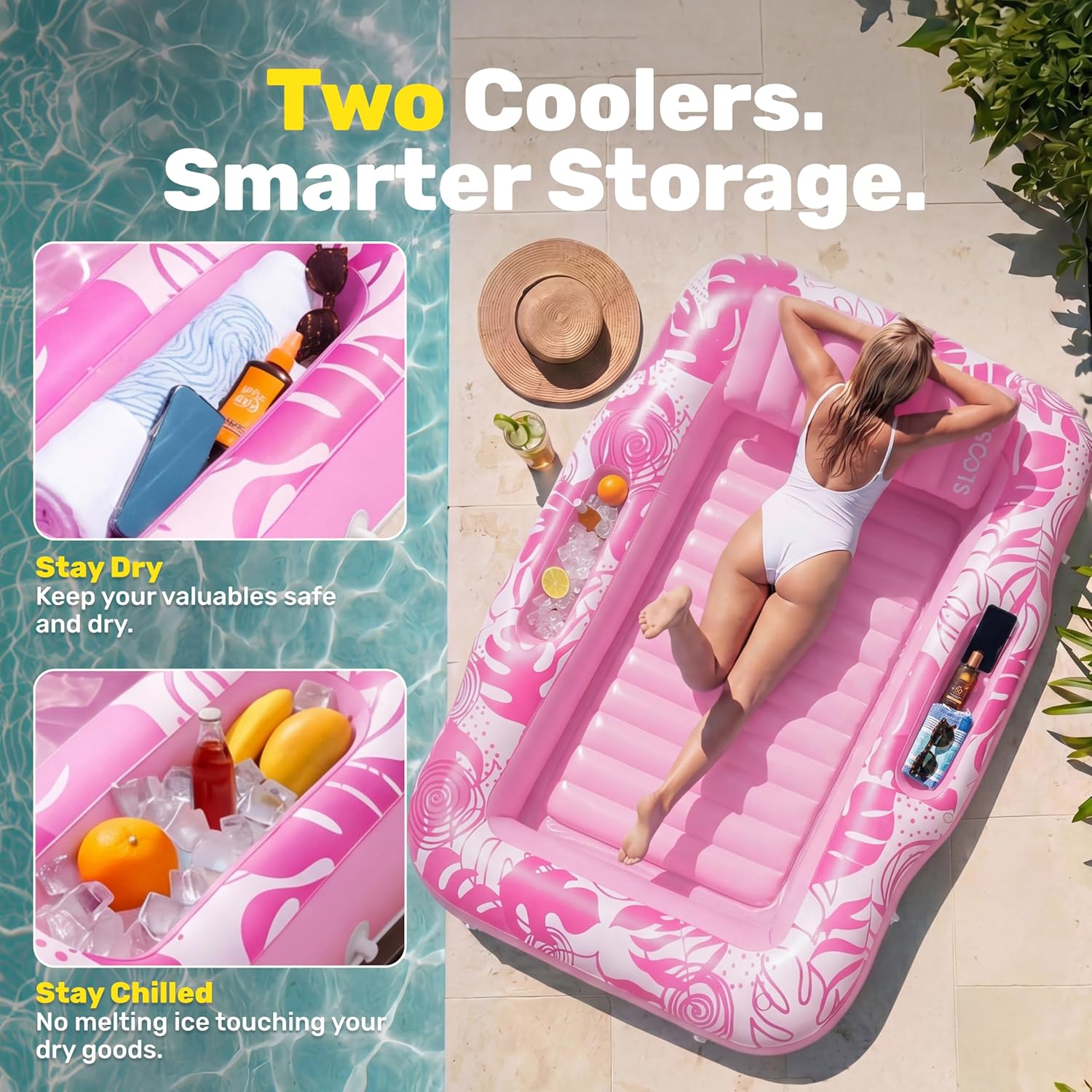 Inflatable Tanning Pool Lounger Float
