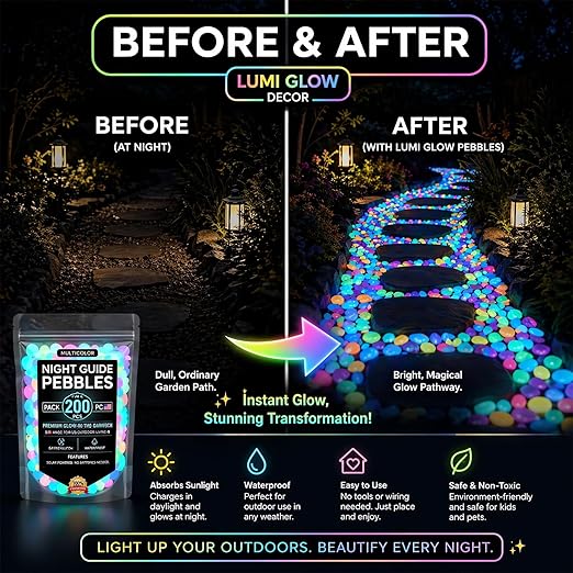 2026 Colorful Glow-in-the-Dark Garden Stones