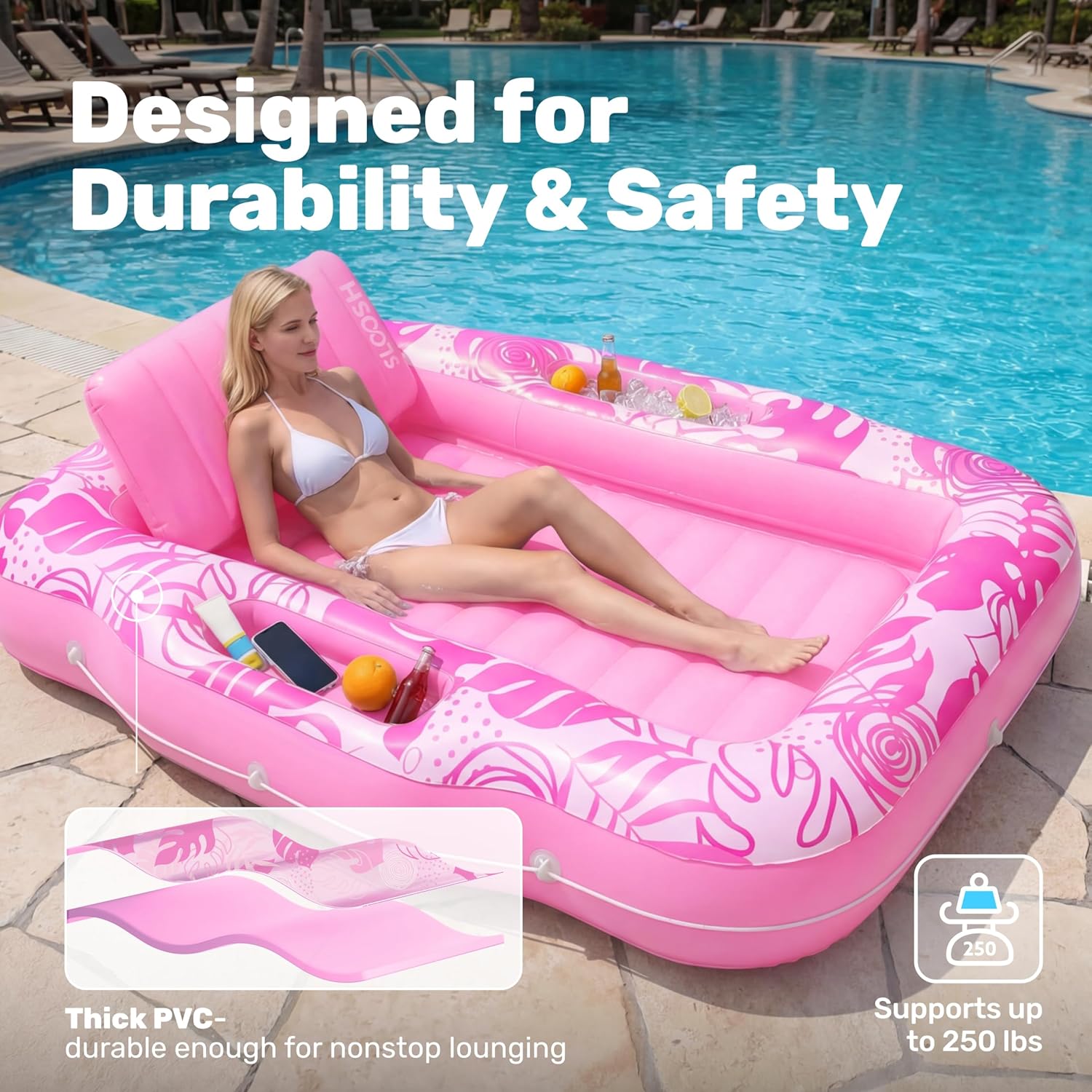 Inflatable Tanning Pool Lounger Float