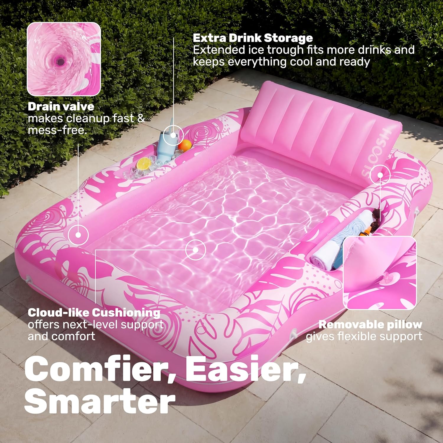 Inflatable Tanning Pool Lounger Float