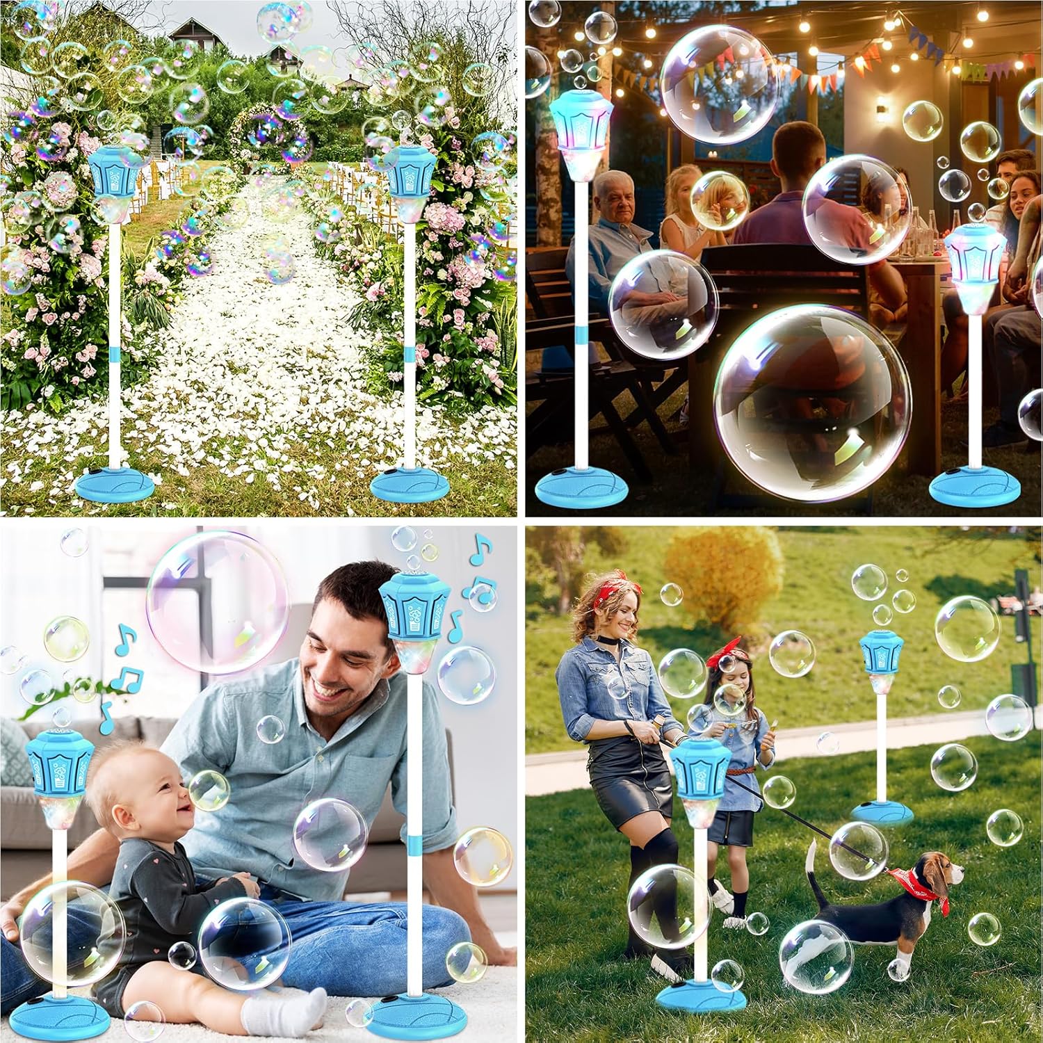 Bubble Maker Stand Machine with Lights and Music for Outdoor