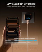Anker Nano Charger (45W, Smart Display, 180° Foldable)