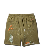 PAINT SPLAT KNIT SHORTS (GREEN)